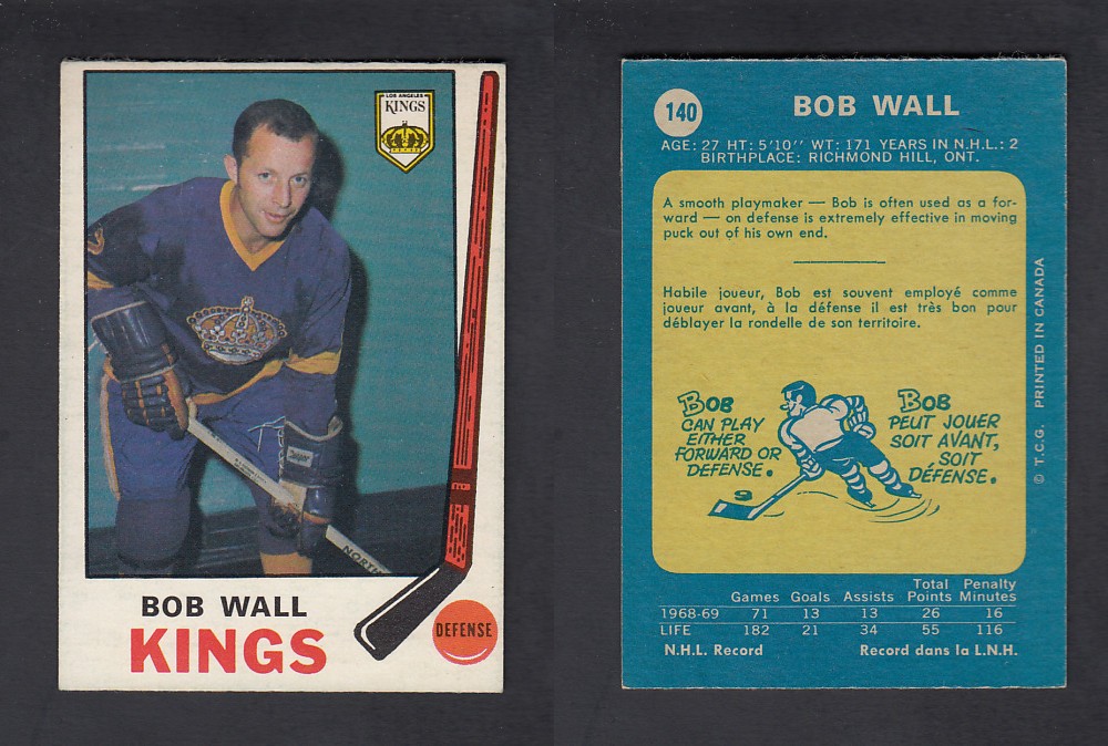1969-70 O-PEE-CHEE HOCKEY CARD #140 B. WALL photo 1969-70 O-PEE-CHEE HOCKEY CARD #140 B. WALL photo