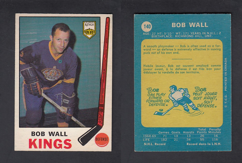 1969-70 O-PEE-CHEE HOCKEY CARD #140 B. WALL photo 1969-70 O-PEE-CHEE HOCKEY CARD #140 B. WALL photo