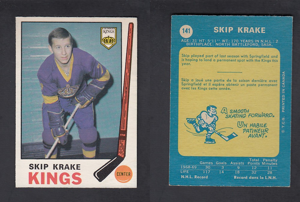 1969-70 O-PEE-CHEE HOCKEY CARD #141 S. KRAKE photo 1969-70 O-PEE-CHEE HOCKEY CARD #141 S. KRAKE photo