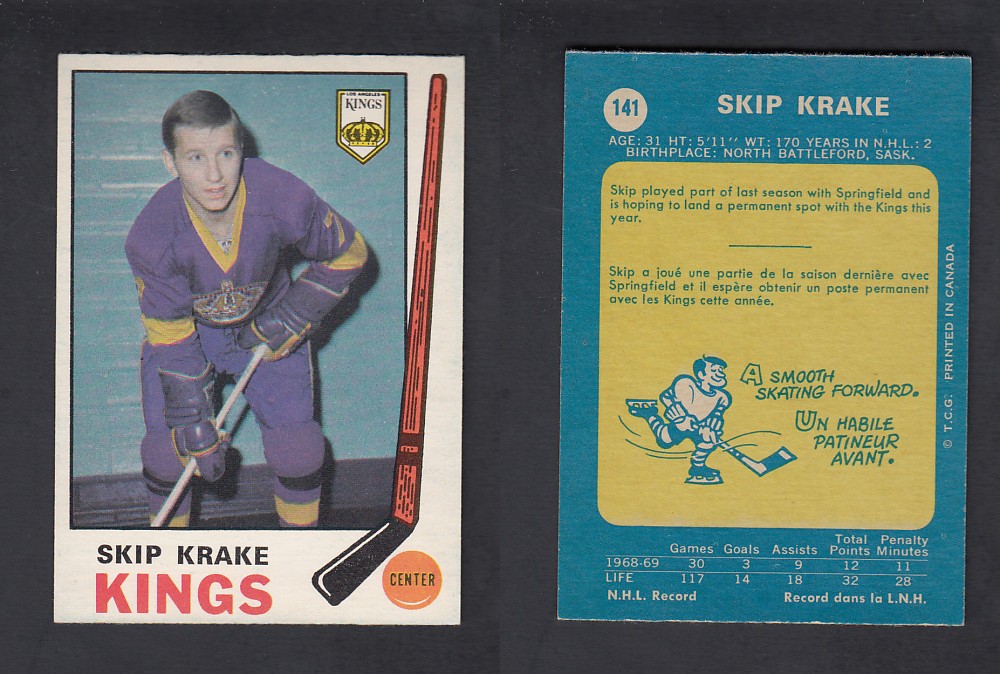 1969-70 O-PEE-CHEE HOCKEY CARD #141 S. KRAKE photo 1969-70 O-PEE-CHEE HOCKEY CARD #141 S. KRAKE photo