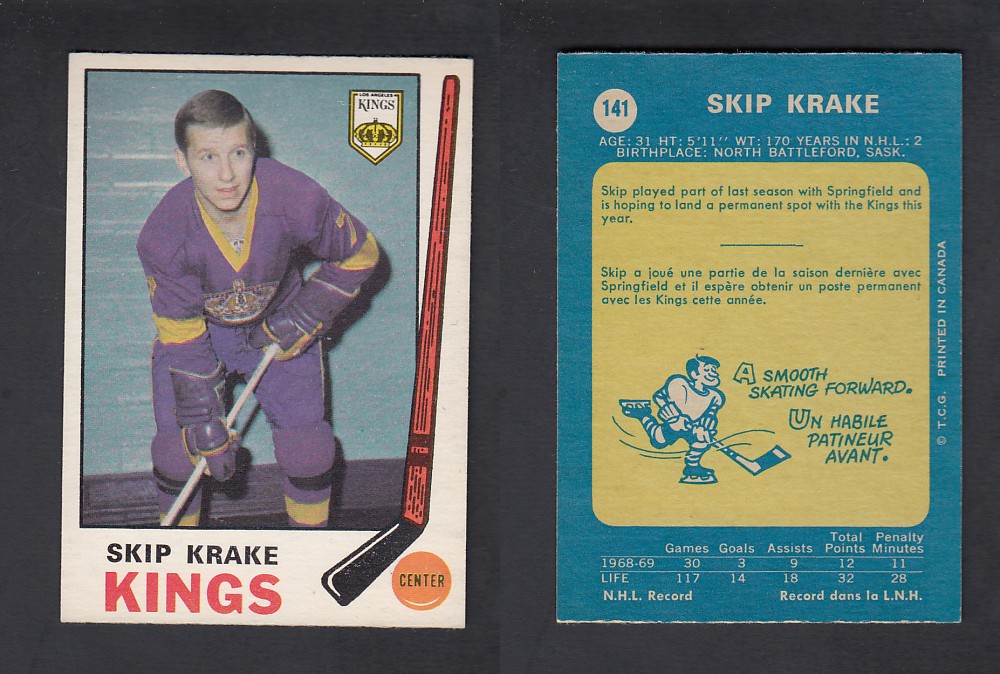 1969-70 O-PEE-CHEE HOCKEY CARD #141 S. KRAKE photo 1969-70 O-PEE-CHEE HOCKEY CARD #141 S. KRAKE photo