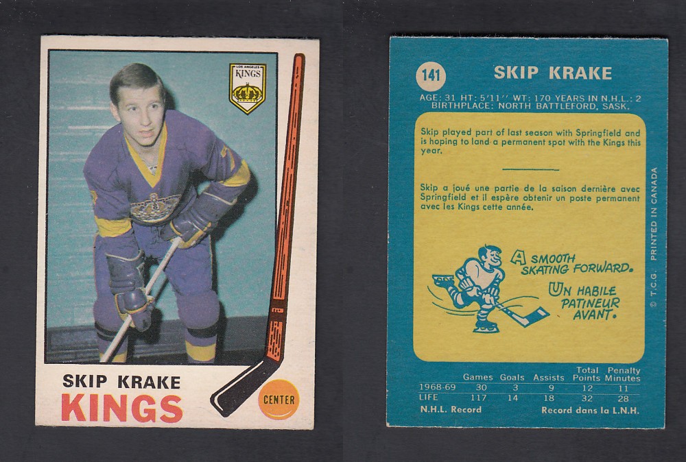 1969-70 O-PEE-CHEE HOCKEY CARD #141 S. KRAKE photo 1969-70 O-PEE-CHEE HOCKEY CARD #141 S. KRAKE photo