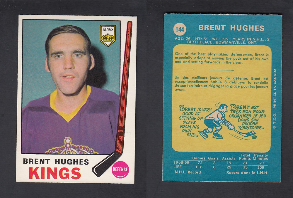 1969-70 O-PEE-CHEE HOCKEY CARD #144 B. HUGHES photo 1969-70 O-PEE-CHEE HOCKEY CARD #144 B. HUGHES photo