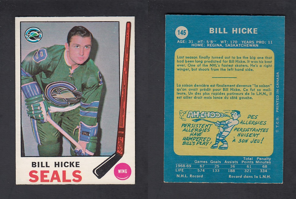 1969-70 O-PEE-CHEE HOCKEY CARD #145 B. HICKE photo 1969-70 O-PEE-CHEE HOCKEY CARD #145 B. HICKE photo