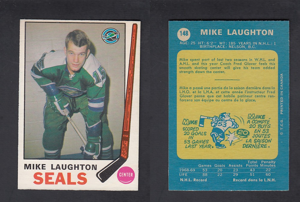 1969-70 O-PEE-CHEE HOCKEY CARD #148 M. LAUGHTON photo 1969-70 O-PEE-CHEE HOCKEY CARD #148 M. LAUGHTON photo