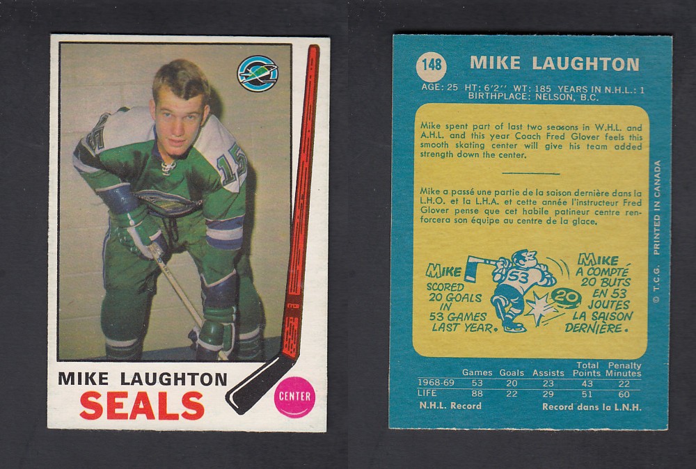 1969-70 O-PEE-CHEE HOCKEY CARD #148 M. LAUGHTON photo 1969-70 O-PEE-CHEE HOCKEY CARD #148 M. LAUGHTON photo