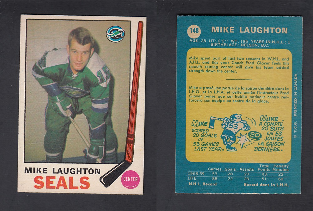1969-70 O-PEE-CHEE HOCKEY CARD #148 M. LAUGHTON photo 1969-70 O-PEE-CHEE HOCKEY CARD #148 M. LAUGHTON photo