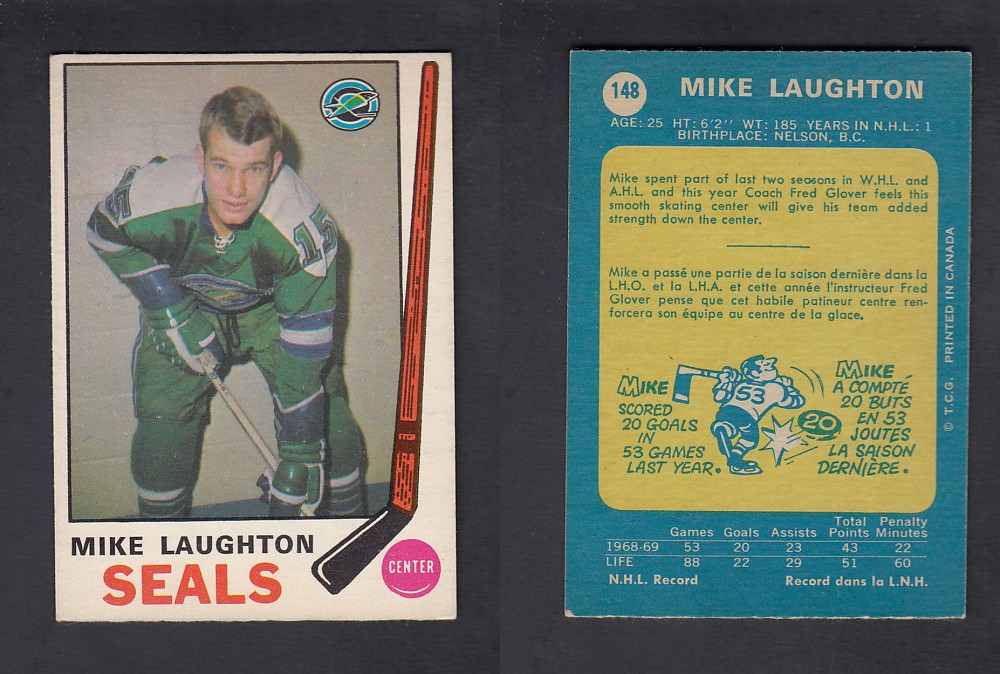 1969-70 O-PEE-CHEE HOCKEY CARD #148 M. LAUGHTON photo 1969-70 O-PEE-CHEE HOCKEY CARD #148 M. LAUGHTON photo
