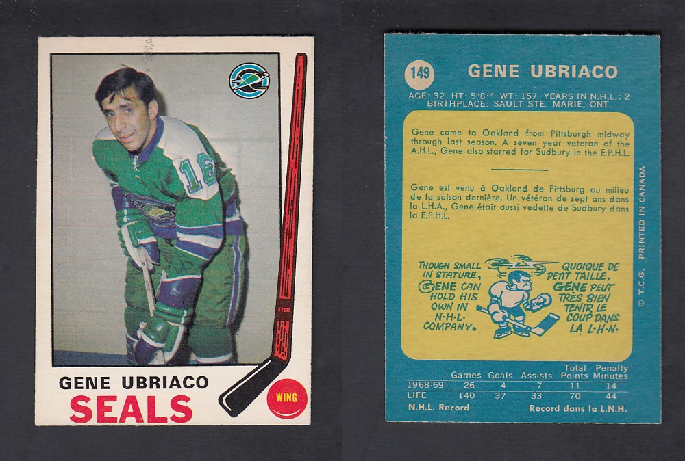 1969-70 O-PEE-CHEE HOCKEY CARD #149 G. UBRIACO photo 1969-70 O-PEE-CHEE HOCKEY CARD #149 G. UBRIACO photo