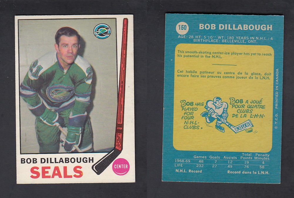 1969-70 O-PEE-CHEE HOCKEY CARD #150 B. DILLABOUGH photo