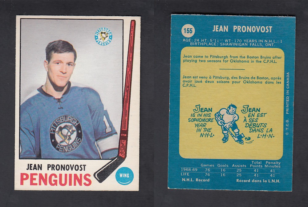 1969-70 O-PEE-CHEE HOCKEY CARD #155 J. PRONOVOST photo 1969-70 O-PEE-CHEE HOCKEY CARD #155 J. PRONOVOST photo