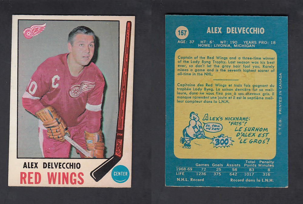 1969-70 O-PEE-CHEE HOCKEY CARD #157 A. DELVECCHIO photo 1969-70 O-PEE-CHEE HOCKEY CARD #157 A. DELVECCHIO photo