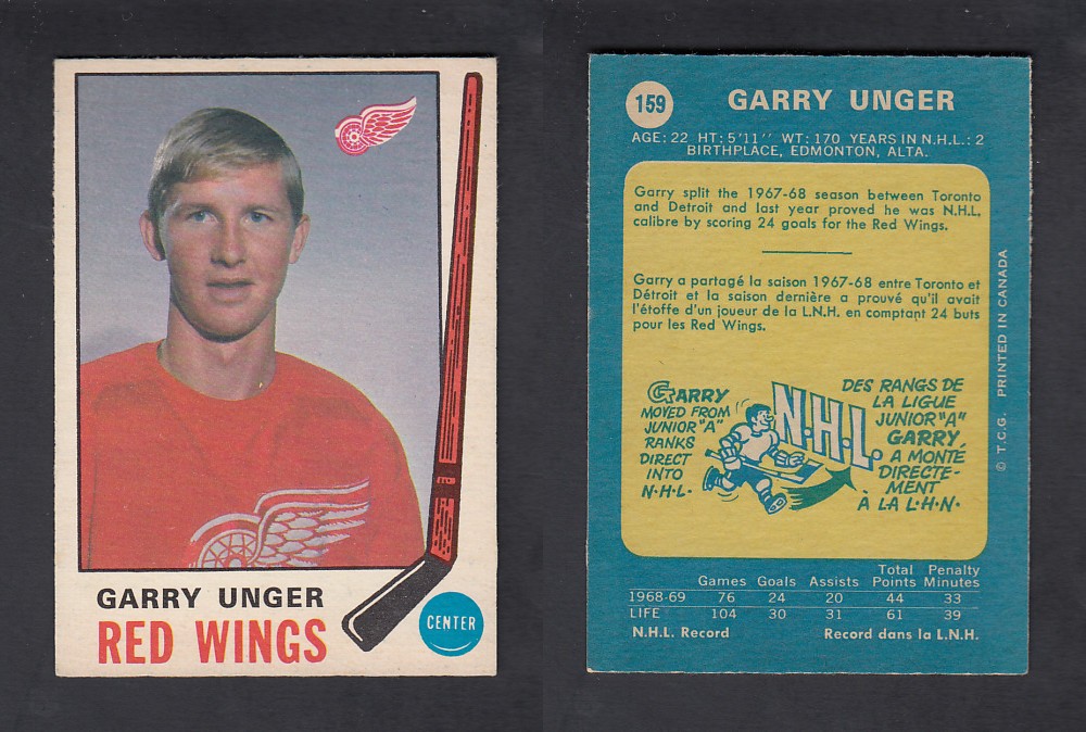 1969-70 O-PEE-CHEE HOCKEY CARD #159 G. UNGER photo 1969-70 O-PEE-CHEE HOCKEY CARD #159 G. UNGER photo