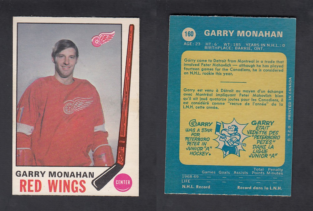 1969-70 O-PEE-CHEE HOCKEY CARD #160 G. MONAHAM photo 1969-70 O-PEE-CHEE HOCKEY CARD #160 G. MONAHAM photo