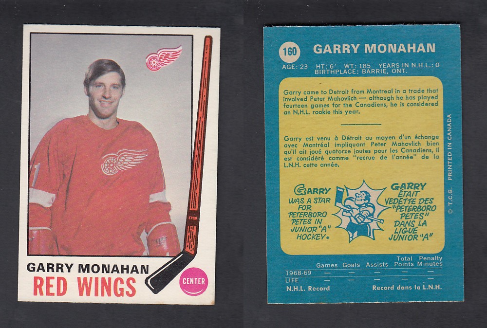 1969-70 O-PEE-CHEE HOCKEY CARD #160 G. MONAHAM photo 1969-70 O-PEE-CHEE HOCKEY CARD #160 G. MONAHAM photo