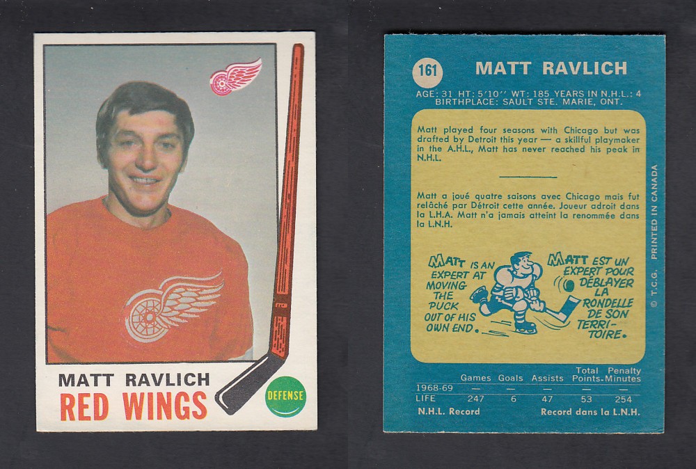 1969-70 O-PEE-CHEE HOCKEY CARD #161 M. RAVLICH photo 1969-70 O-PEE-CHEE HOCKEY CARD #161 M. RAVLICH photo