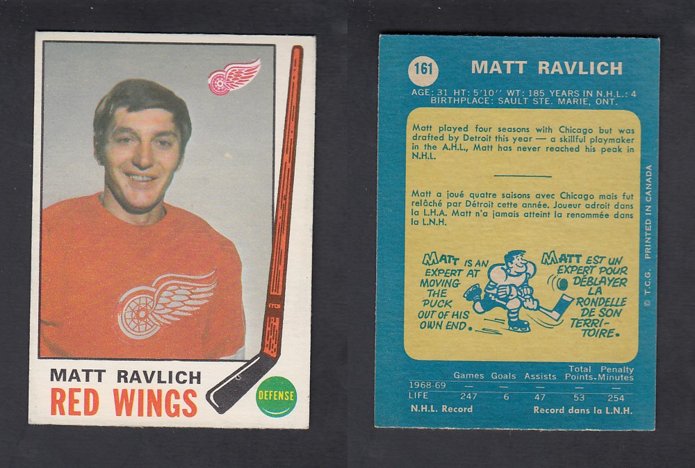 1969-70 O-PEE-CHEE HOCKEY CARD #161 M. RAVLICH photo 1969-70 O-PEE-CHEE HOCKEY CARD #161 M. RAVLICH photo