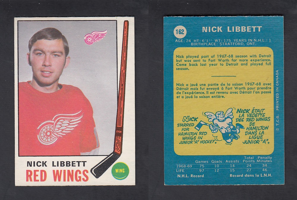 1969-70 O-PEE-CHEE HOCKEY CARD #162 N. LIBBETT photo