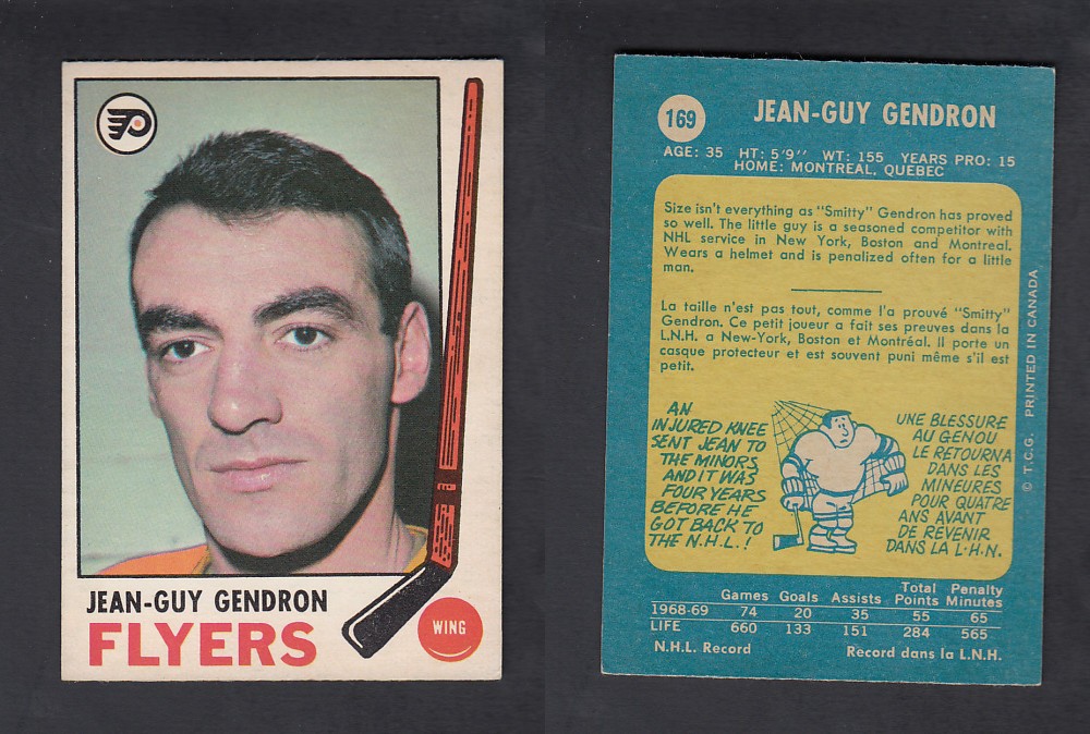 1969-70 O-PEE-CHEE HOCKEY CARD #169 J-G. GENDRON photo 1969-70 O-PEE-CHEE HOCKEY CARD #169 J-G. GENDRON photo
