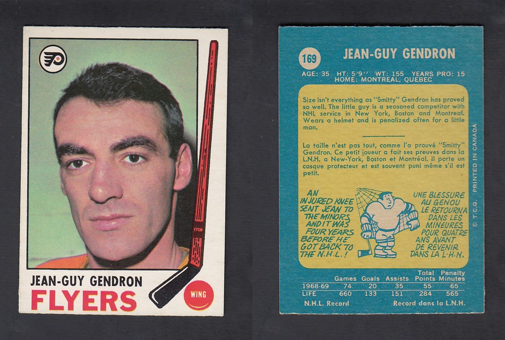 1969-70 O-PEE-CHEE HOCKEY CARD #169 J-G. GENDRON photo 1969-70 O-PEE-CHEE HOCKEY CARD #169 J-G. GENDRON photo