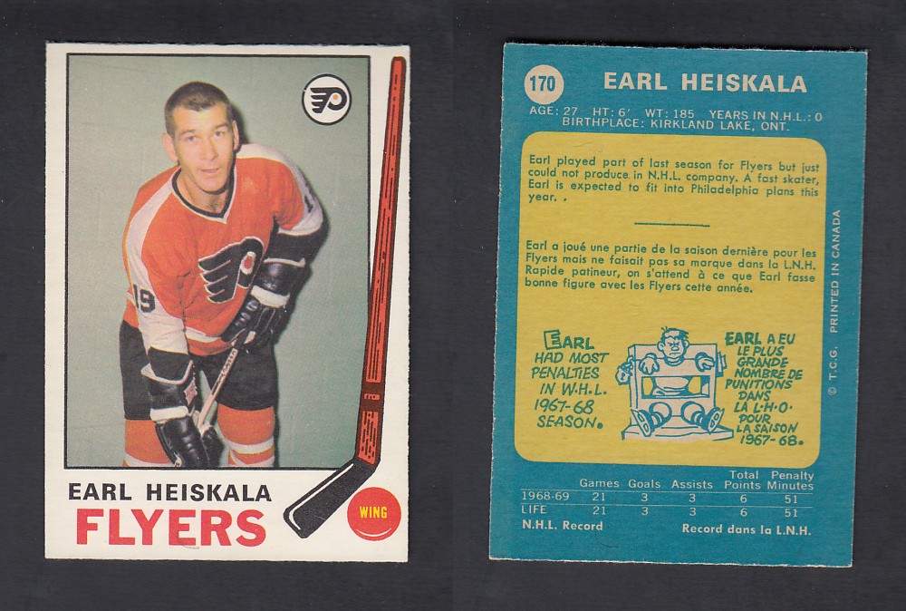 1969-70 O-PEE-CHEE HOCKEY CARD #170 E. HEISKALA photo
