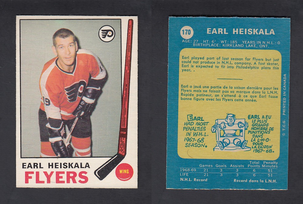 1969-70 O-PEE-CHEE HOCKEY CARD #170 E. HEISKALA photo 1969-70 O-PEE-CHEE HOCKEY CARD #170 E. HEISKALA photo