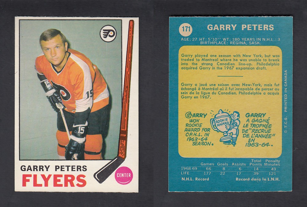 1969-70 O-PEE-CHEE HOCKEY CARD #171 G. PETERS photo 1969-70 O-PEE-CHEE HOCKEY CARD #171 G. PETERS photo