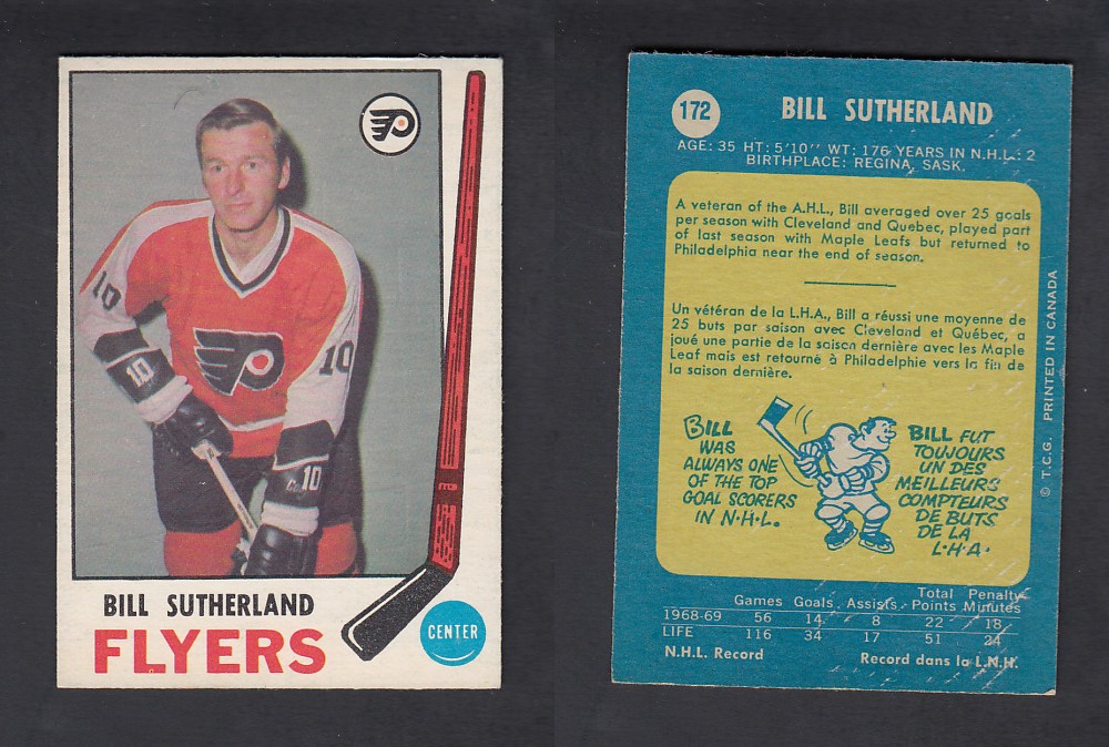 1969-70 O-PEE-CHEE HOCKEY CARD #172 B. SUTHERLAND photo 1969-70 O-PEE-CHEE HOCKEY CARD #172 B. SUTHERLAND photo