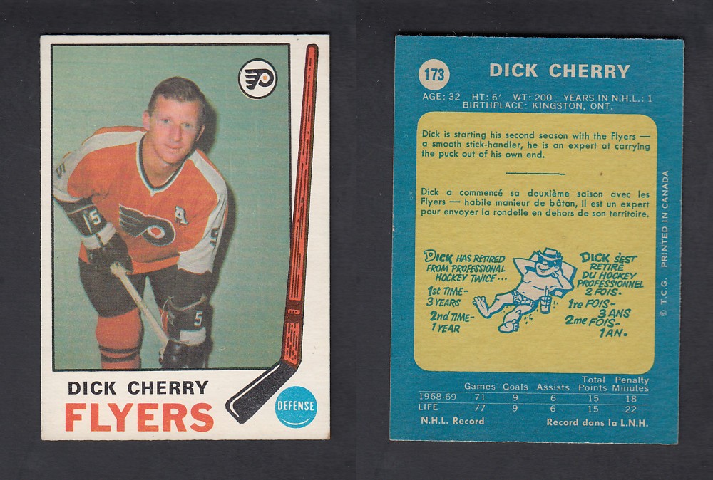 1969-70 O-PEE-CHEE HOCKEY CARD #173 D. CHERRY photo 1969-70 O-PEE-CHEE HOCKEY CARD #173 D. CHERRY photo