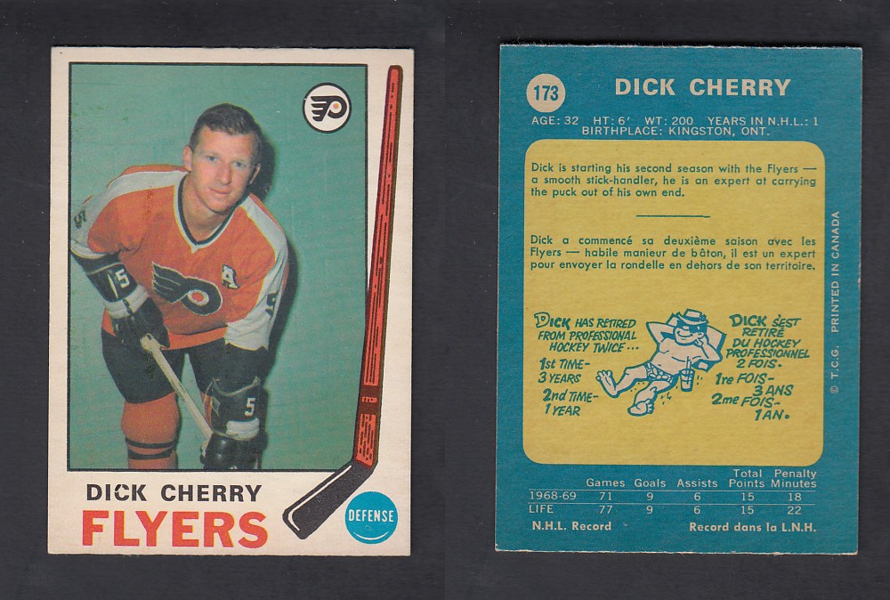 1969-70 O-PEE-CHEE HOCKEY CARD #173 D. CHERRY photo 1969-70 O-PEE-CHEE HOCKEY CARD #173 D. CHERRY photo