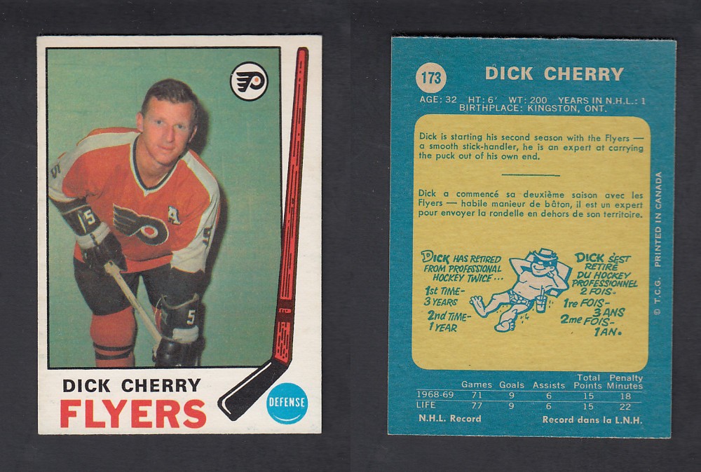1969-70 O-PEE-CHEE HOCKEY CARD #173 D. CHERRY photo 1969-70 O-PEE-CHEE HOCKEY CARD #173 D. CHERRY photo
