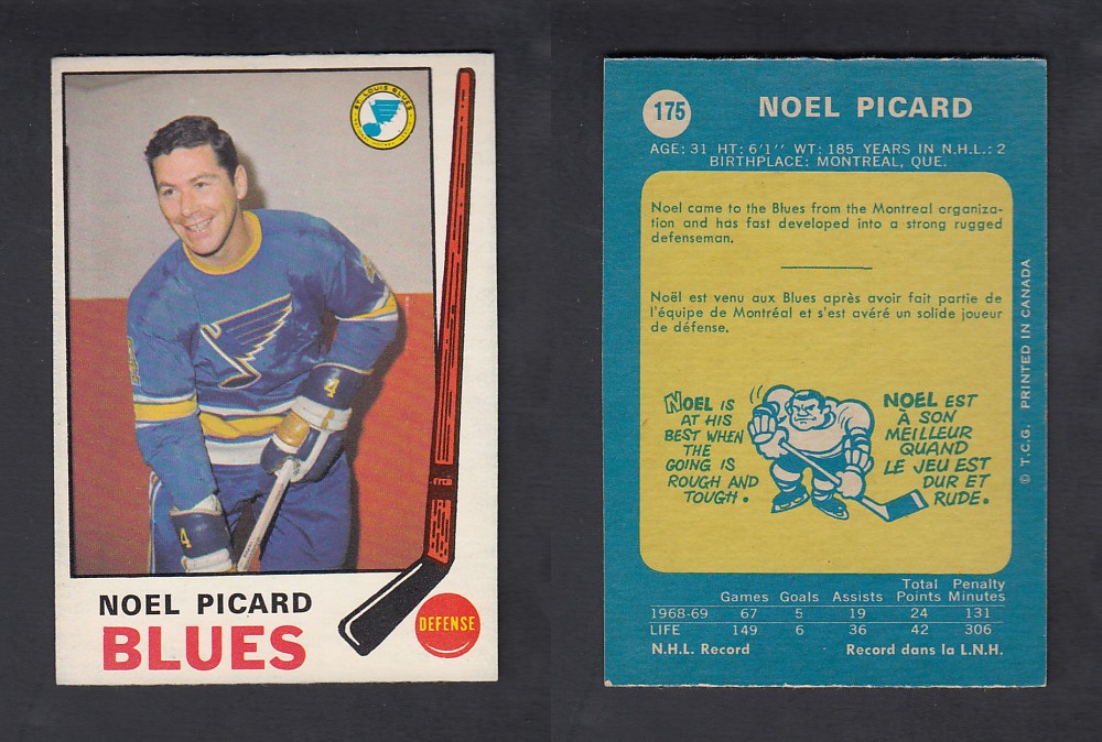 1969-70 O-PEE-CHEE HOCKEY CARD #175 N. PICARD photo 1969-70 O-PEE-CHEE HOCKEY CARD #175 N. PICARD photo