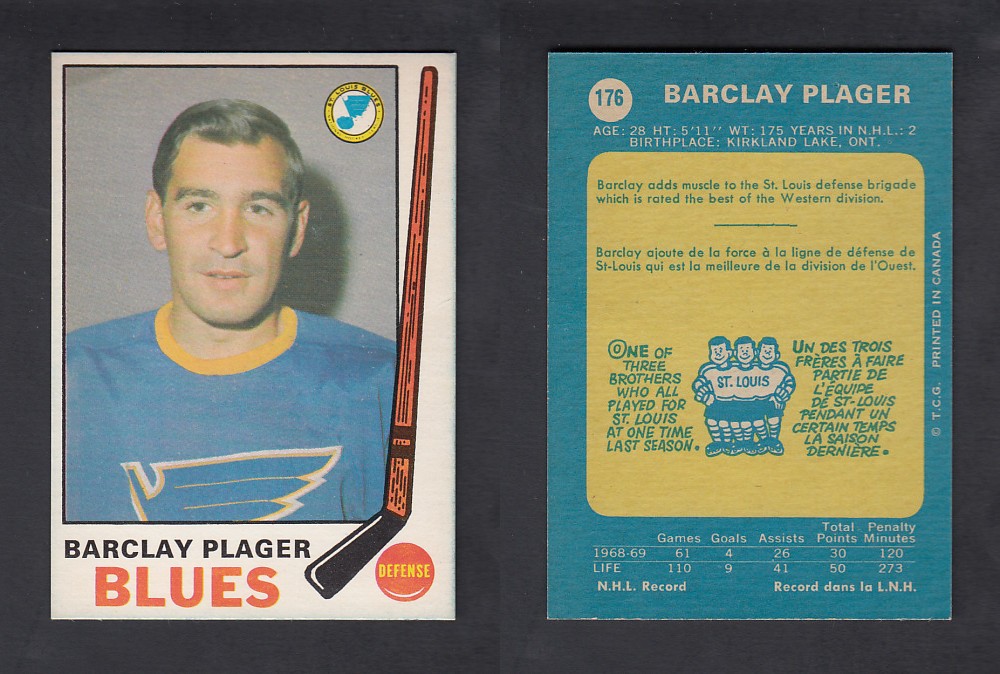 1969-70 O-PEE-CHEE HOCKEY CARD #176 B. PLAGER photo 1969-70 O-PEE-CHEE HOCKEY CARD #176 B. PLAGER photo