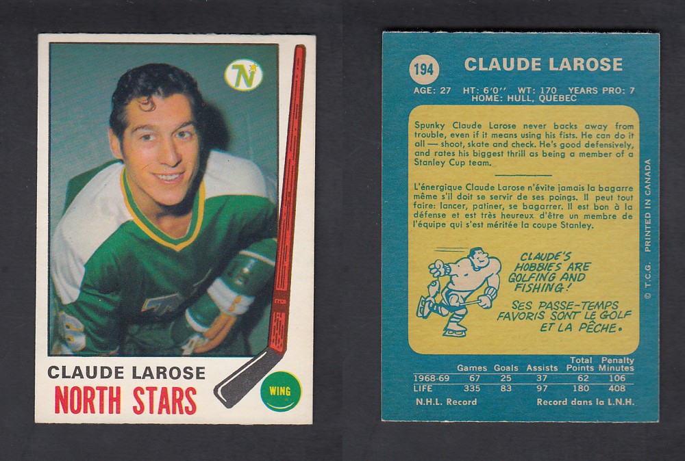 1969-70 O-PEE-CHEE HOCKEY CARD #194 C. LAROSE photo 1969-70 O-PEE-CHEE HOCKEY CARD #194 C. LAROSE photo