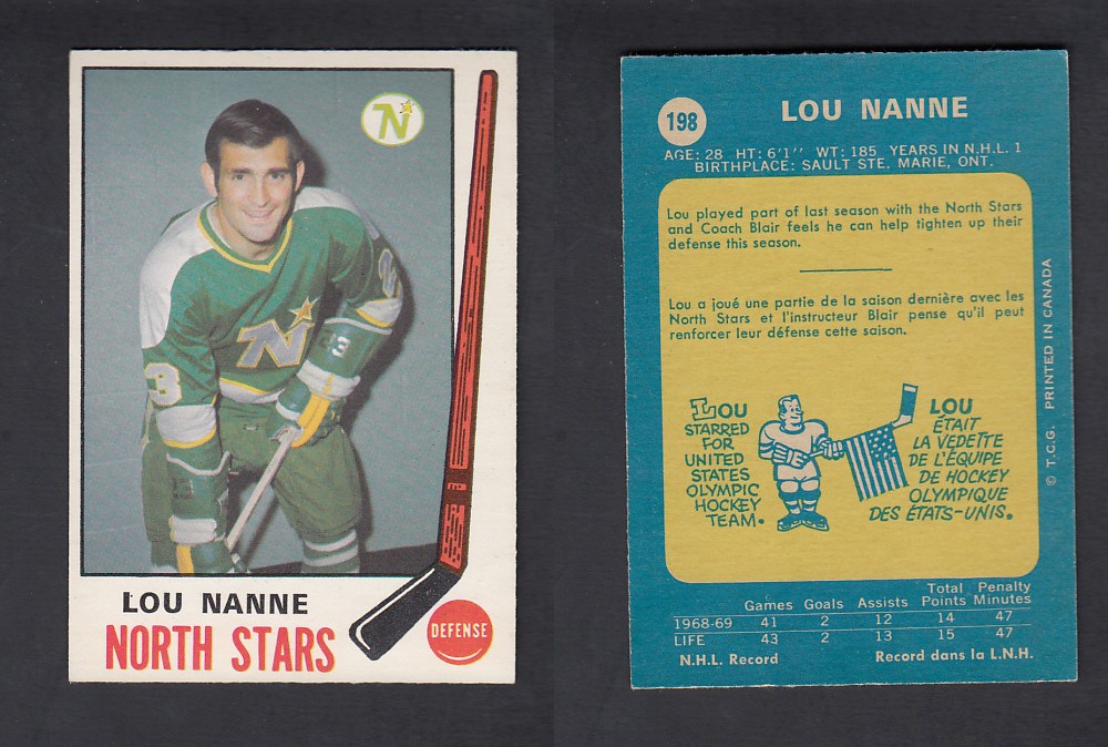 1969-70 O-PEE-CHEE HOCKEY CARD #198 L. NAMNE photo