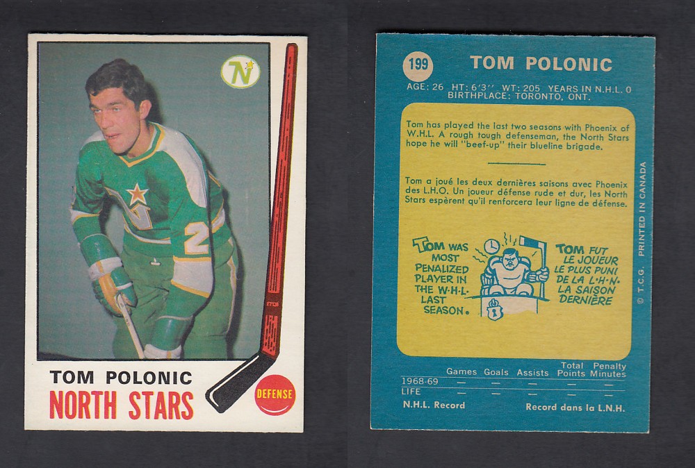 1969-70 O-PEE-CHEE HOCKEY CARD #199 T.POLONIC photo 1969-70 O-PEE-CHEE HOCKEY CARD #199 T.POLONIC photo