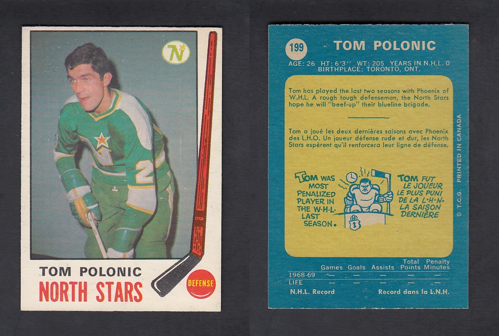 1969-70 O-PEE-CHEE HOCKEY CARD #199 T.POLONIC photo 1969-70 O-PEE-CHEE HOCKEY CARD #199 T.POLONIC photo
