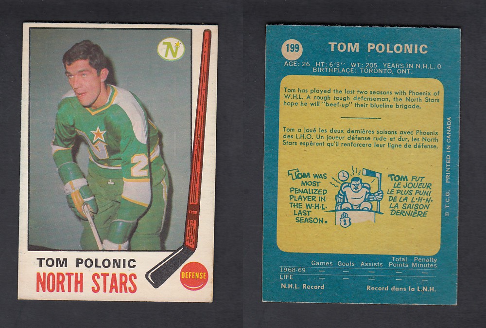 1969-70 O-PEE-CHEE HOCKEY CARD #199 T.POLONIC photo