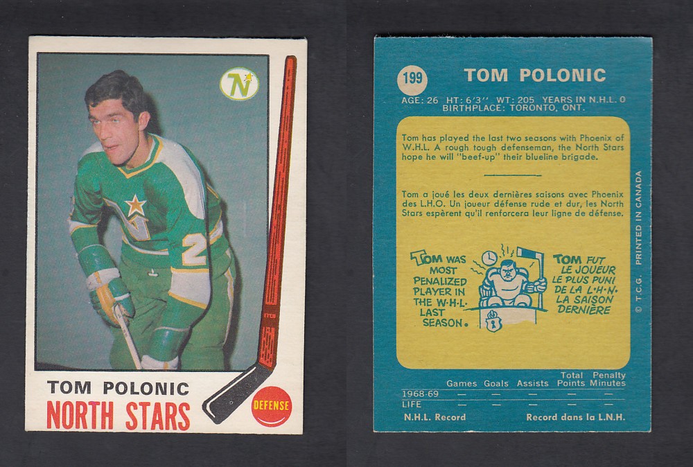 1969-70 O-PEE-CHEE HOCKEY CARD #199 T.POLONIC photo 1969-70 O-PEE-CHEE HOCKEY CARD #199 T.POLONIC photo