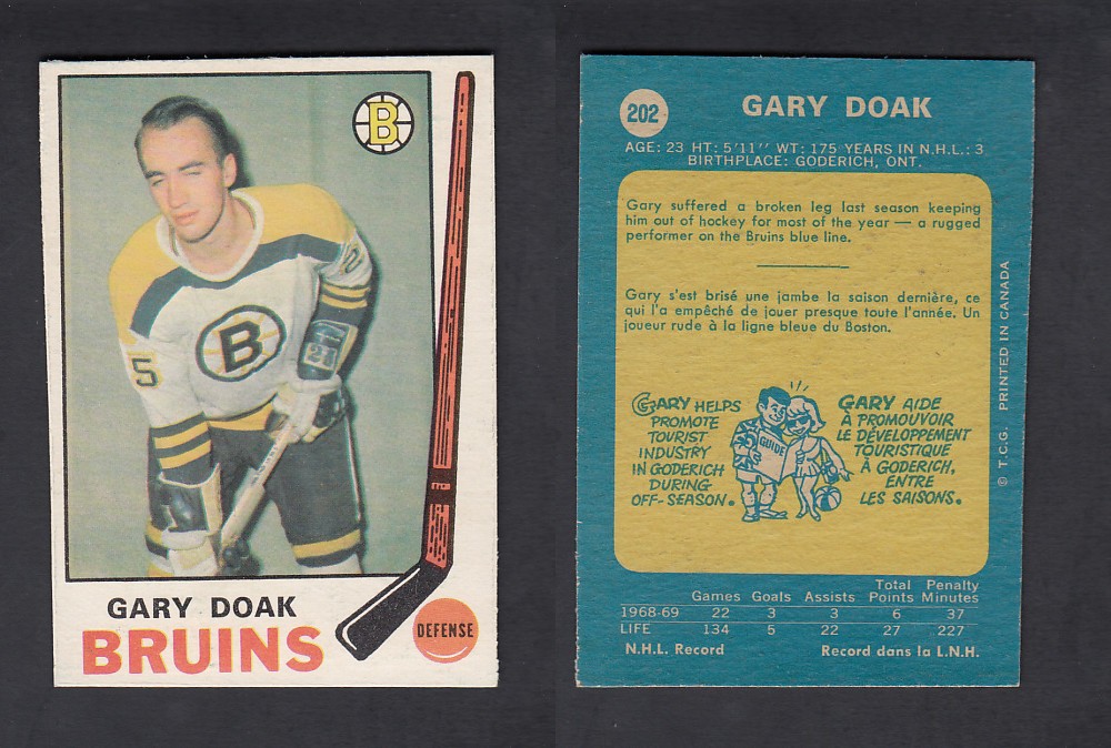 1969-70 O-PEE-CHEE HOCKEY CARD #202 G. DOAK photo 1969-70 O-PEE-CHEE HOCKEY CARD #202 G. DOAK photo