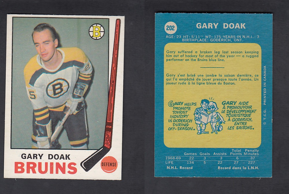 1969-70 O-PEE-CHEE HOCKEY CARD #202 G. DOAK photo 1969-70 O-PEE-CHEE HOCKEY CARD #202 G. DOAK photo