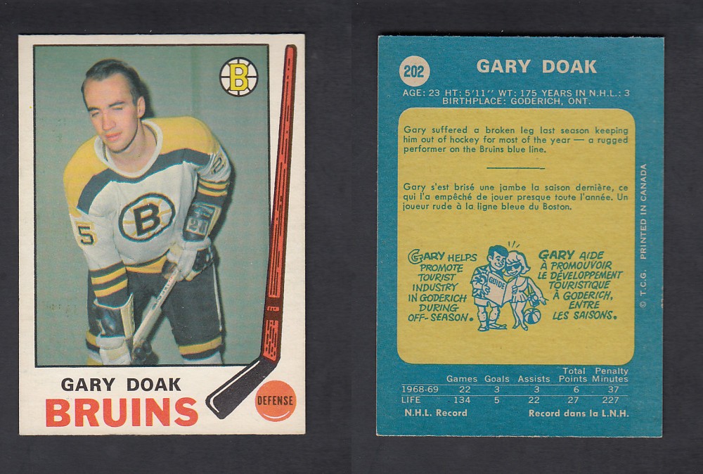 1969-70 O-PEE-CHEE HOCKEY CARD #202 G. DOAK photo 1969-70 O-PEE-CHEE HOCKEY CARD #202 G. DOAK photo
