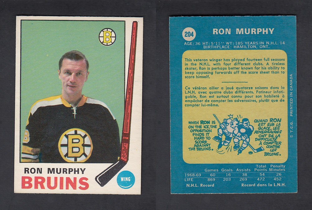 1969-70 O-PEE-CHEE HOCKEY CARD #204 R. MURPHY photo