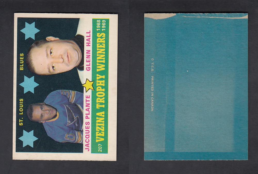 1969-70 O-PEE-CHEE HOCKEY CARD #207 J. PLANTE / G. HALL photo 1969-70 O-PEE-CHEE HOCKEY CARD #207 J. PLANTE / G. HALL photo