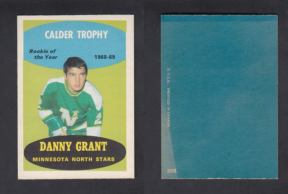 1969-70 O-PEE-CHEE HOCKEY CARD #208 D. GRANT photo 1969-70 O-PEE-CHEE HOCKEY CARD #208 D. GRANT photo