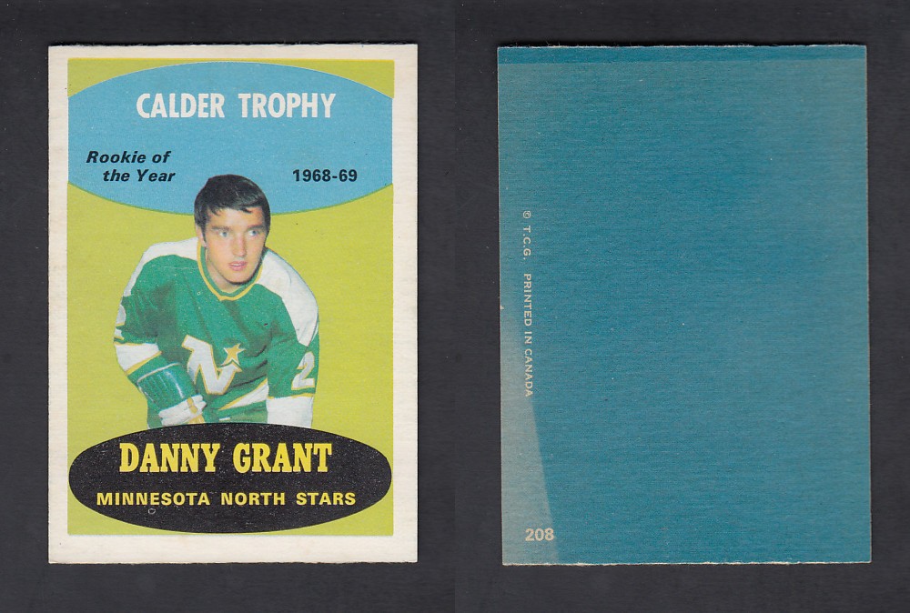 1969-70 O-PEE-CHEE HOCKEY CARD #208 D. GRANT photo 1969-70 O-PEE-CHEE HOCKEY CARD #208 D. GRANT photo