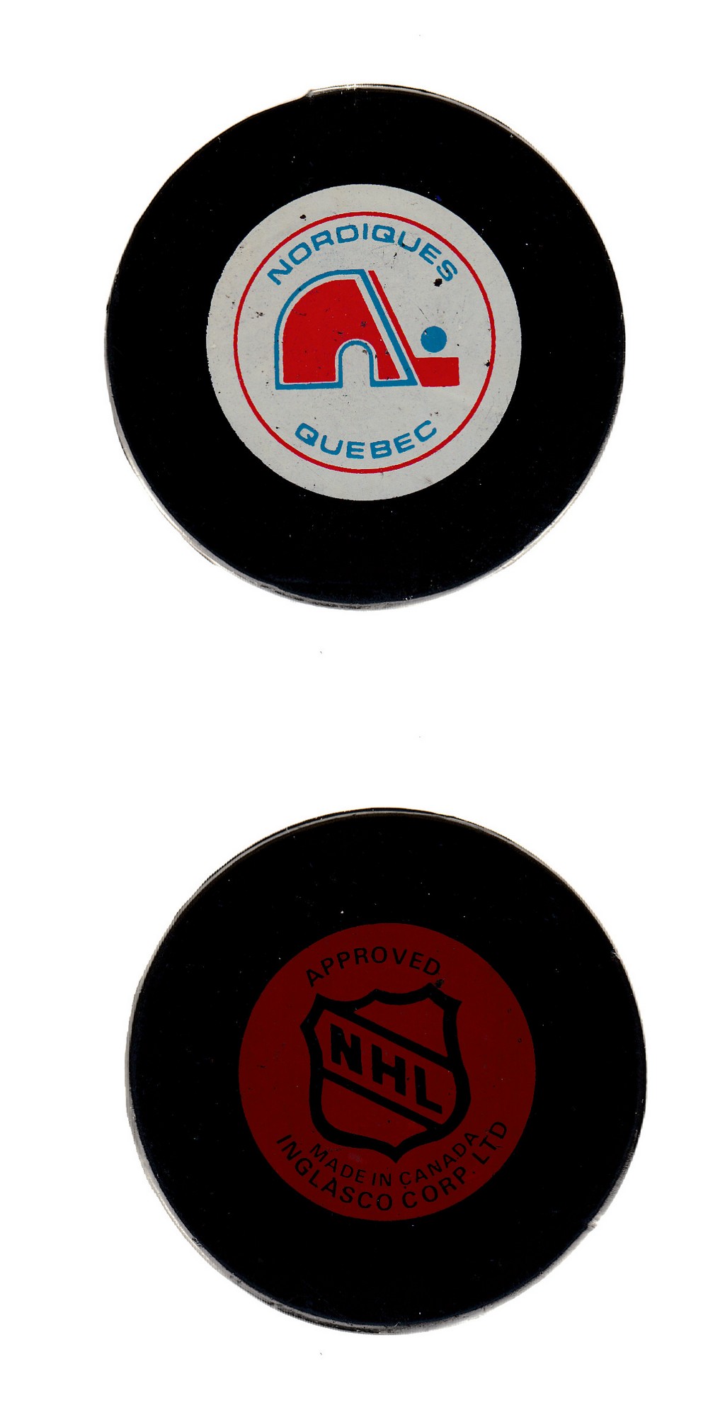 1984-85 VICEROY QUEBEC NORDIQUES GAME PUCK photo