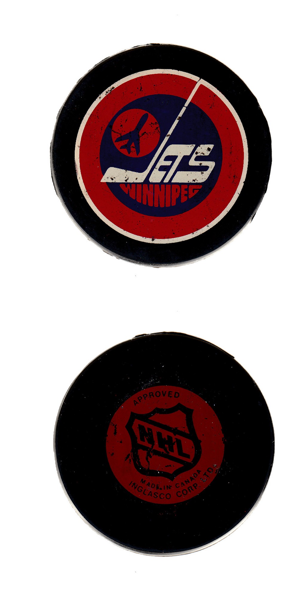1980-85 VICEROY WINNIPEG JETS GAME PUCK photo