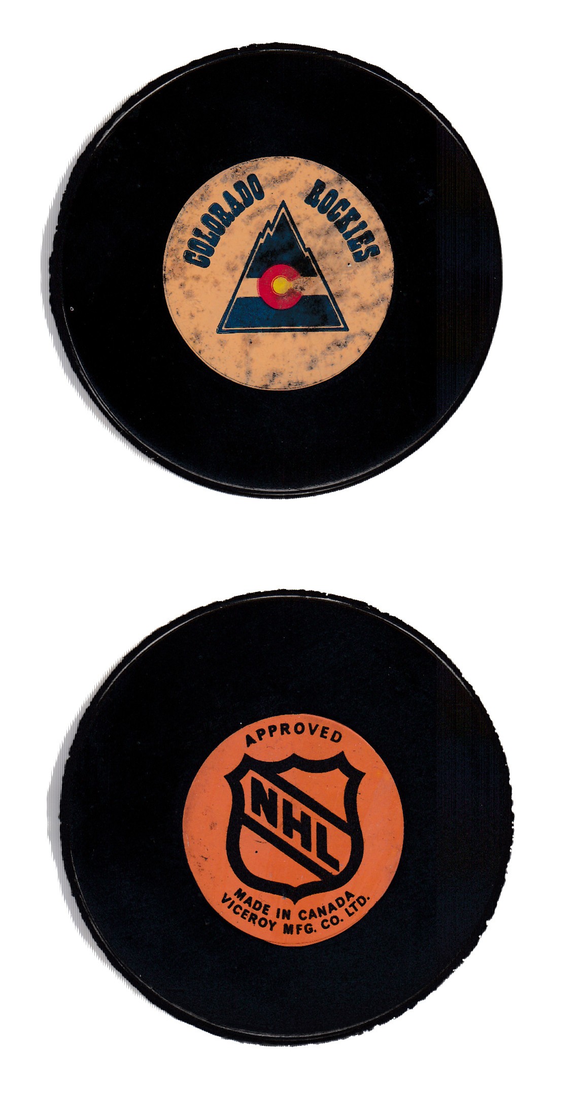 1975-83 VICEROY COLORADO ROCKIES GAME PUCK photo 1975-83 VICEROY COLORADO ROCKIES GAME PUCK photo