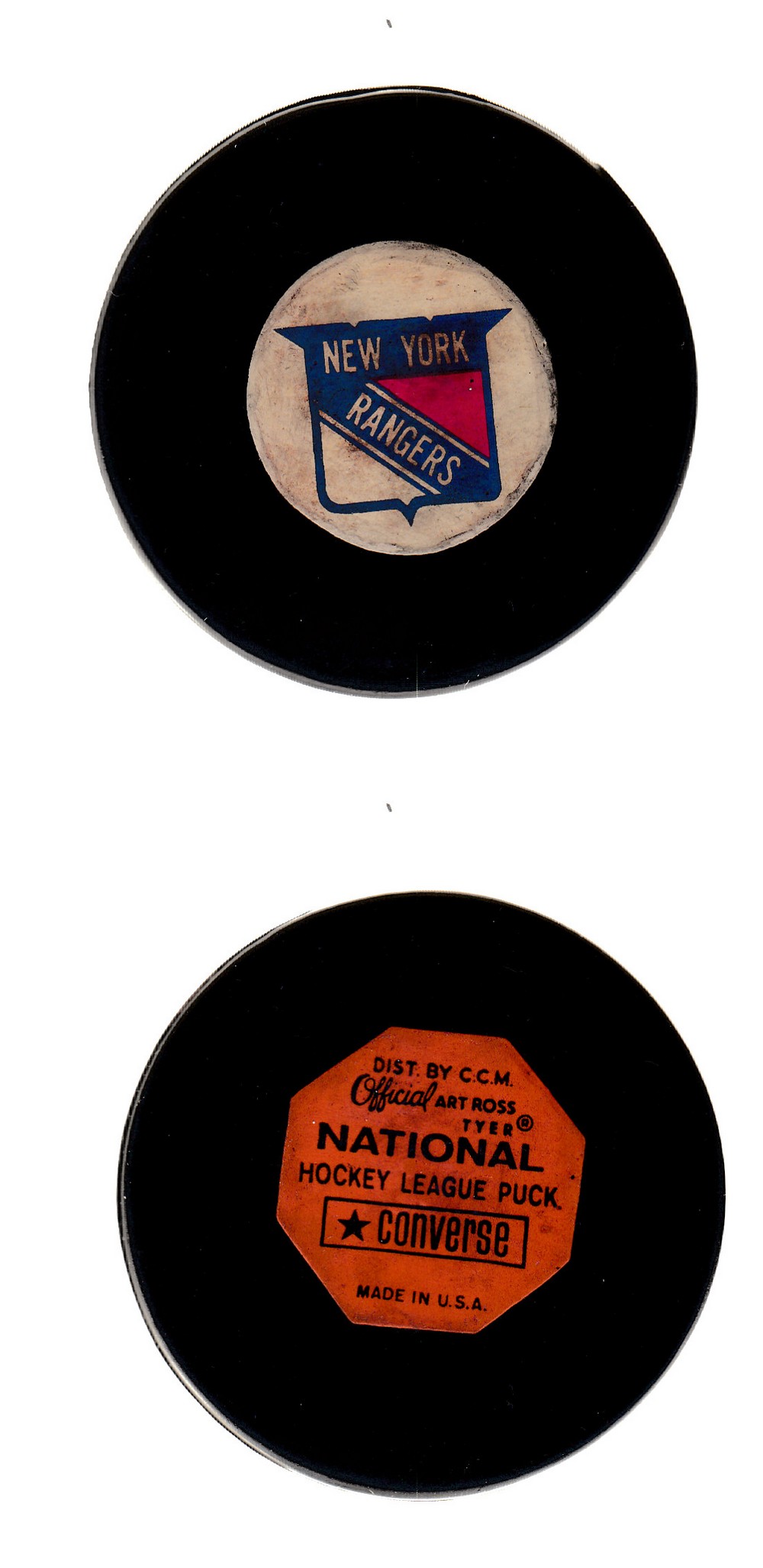 1968-70 CONVERSE NY RANGERS GAME PUCK photo